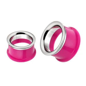 Purple UV Acrylic with Steel Internal Thread Flesh Tunnel