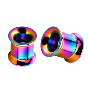 Rainbow Internally Threaded Ear Flesh Tunnel