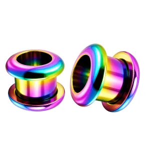 Rainbow Screw Fit Ear Flesh Tunnel