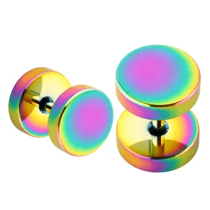 Rainbow Surgical Steel Fake Drum Ear Plug
