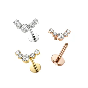 Reindeer Antlers CZ Surgical Steel Helix Tragus Piercing Ear Stud