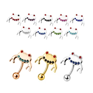 Reverse Bar Frog Non-Moving  Belly Ring