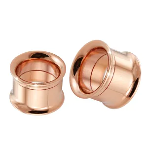 Rose Gold Plated Internal Screw Fit Ear Flesh Tunnel