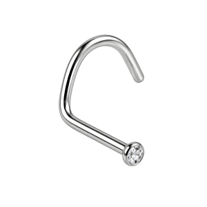 316L Surgical Steel CZ jeweled 20G 6mm Length Nose screw stud