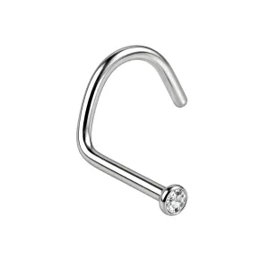 316L Surgical Steel 2mm CZ jeweled 18G Nose screw stud