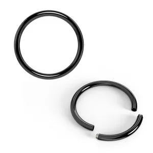 316L Surgical Steel Black Segment Rings
