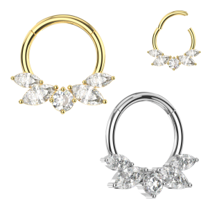 316L Surgical Steel Marquise Butterfly Hinged Clicker
