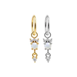 316L Surgical Steel Opal CZ Blossom Hinged Clicker | 20G, 18G & 16G