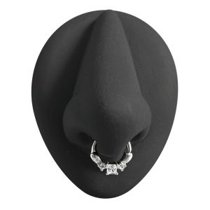 Square Center CZ with Gems Septum Clicker