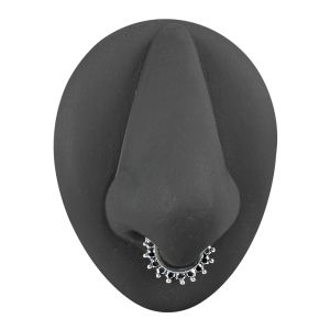 Single Line Pronged Black CZs Septum Clicker