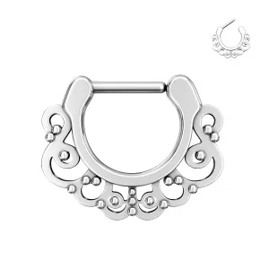 Tribal Swirls Piercing Septum Clicker