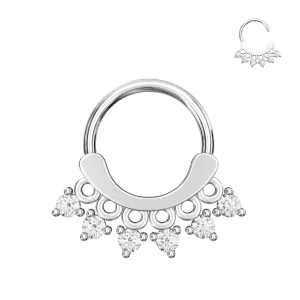 Acerose Filigree with Crystal CZs Septum Clicker