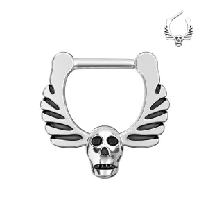 Skull with Angel Wings Septum Clicker
