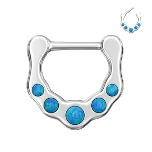 Synthetic Dark Blue Opal Septum Clicker Piercing