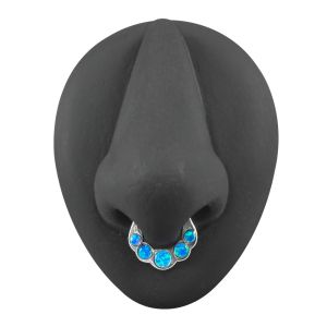 Synthetic Dark Blue Opal Septum Clicker Piercing