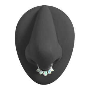 Synthetic White Opal Septum Clicker Piercing