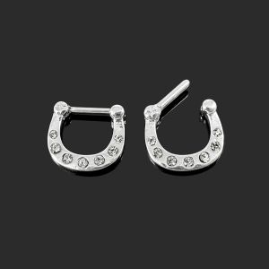 Single Line Pronged Crystal CZs Septum Clicker