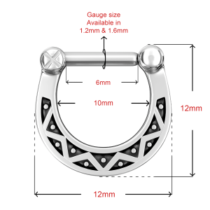 Tribal Dots Oxidized Septum Clicker Piercing