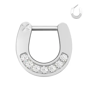 7 Cz's Paved Septum Clicker Piercing