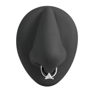 Sparkling Triangle Cubic Zirconia Septum Clicker Piercing