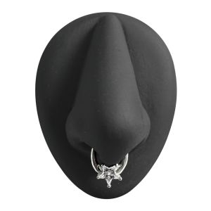 Sparkling Star Cubic Zirconia Septum Clicker Piercing