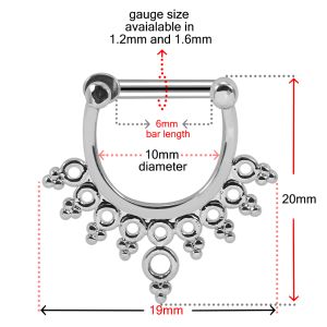 Multiple Holes with Tribal Dots Septum Clicker Piercing