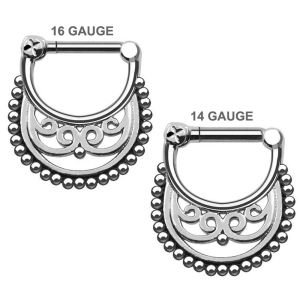 Tribal Pattern Nose Septum Clickers