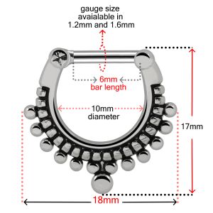 Tribal Pattern Dots Paved Nose Septum Clickers