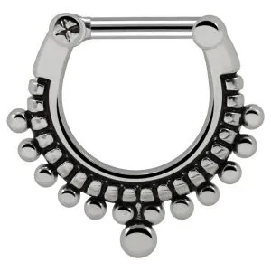Tribal Pattern Dots Paved Nose Septum Clickers