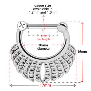 Twin Wings Nose Septum Clicker Piercing