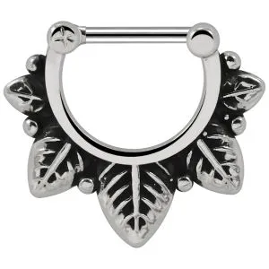 Multiple Leafs Nose Septum Clicker Piercing