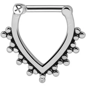 Tribal Dots V Shape  Nose Septum Clicker Piercing