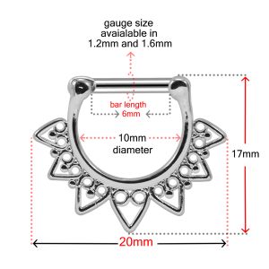 Celestial Filigree Nose Septum Clicker Piercing