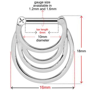 Multiple Waves Nose Septum Clicker Piercing