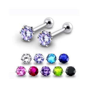 Silver Ear Jewelry With Zirconia Stone