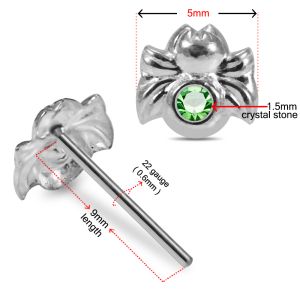 Spider 925 Sterling Silver Nose Stud with Intriguing Single Stone Design