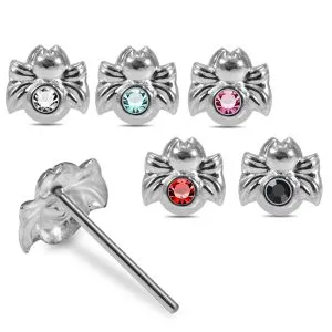 Spider 925 Sterling Silver Nose Stud with Intriguing Single Stone Design
