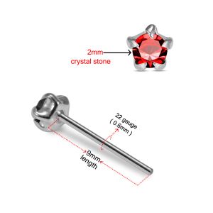 Stellar Elegance 925 Sterling Silver Nose Stud with Star Setting Stone