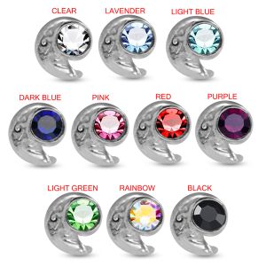 Elegant Half-Wing Center Stone 925 Sterling Silver Nose Stud 
