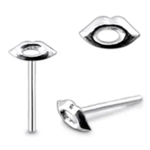 925 Silver Lips with Straight End Nose Stud