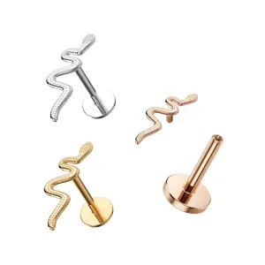 Snake Internally Threaded 316L Surgical Steel Screw Fit Tragus Piercing