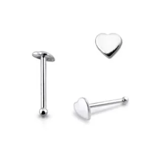 925 Silver Tiny Heart Nose stud