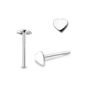 925 Silver Tiny Heart Straight End Nose stud