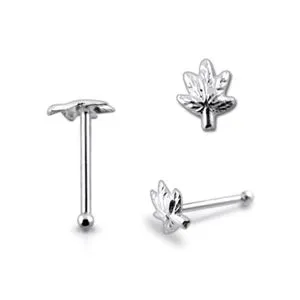 925 Sterling Silver Marijuna Ball End Nose stud