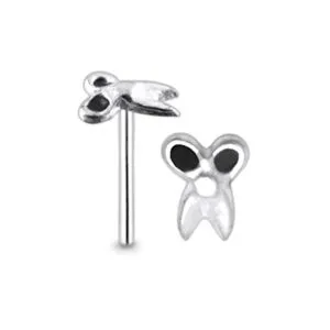 925 Silver Scissors Straight End Nose Stud