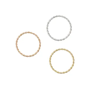 925 Sterling Silver Twisted Seamless Continuos Hoop Nose Ring