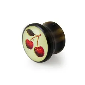 Synthetic Organic Ear Plug with Cherry Logo