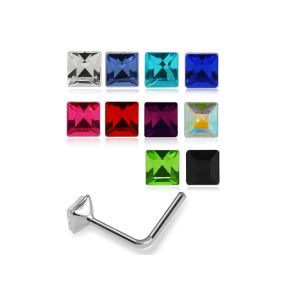 Assorted gemstone colors of 925 silver square cut rhinestones including Clear, AB, Royal Blue, Pink, Red, Green, and Purple.