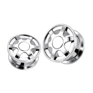 SS Alloy Wheel Screw Fit Flesh Tunnel