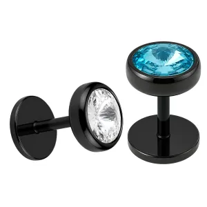 SS Blackline Jeweled Fake Ear Stud Earring 